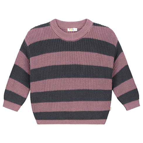 Stripes Knitted Sweater - HEATHER