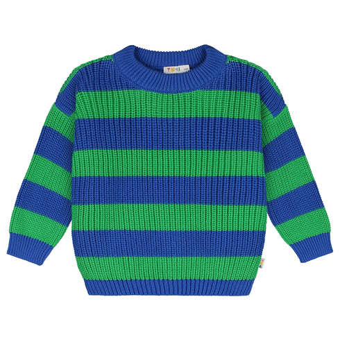 Stripes Knitted Sweater - PEACOCK
