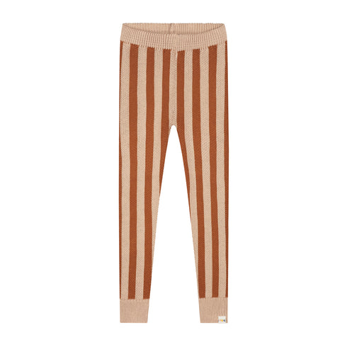 Stripes Knitted Leggings - CARAMEL