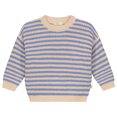 Stripes Knitted Sweater (fine stripes) - CORNFLOWER STRIPES (PO)