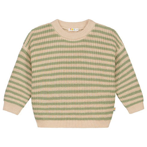Stripes Knitted Sweater (fine stripes) - SAGE STRIPES (PO)