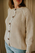 Balloon Sleeve Knitted WOMEN'S Cardigan - CREAM