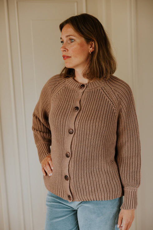 Balloon Sleeve Knitted WOMEN'S Cardigan - MIST