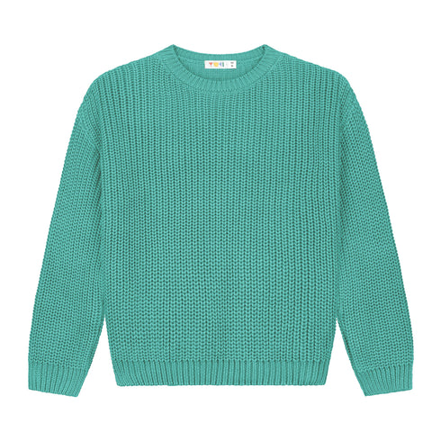 Chunky Knitted WOMEN'S Sweater - AQUA