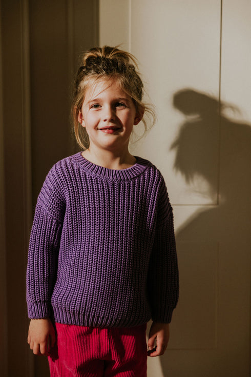Chunky Knitted Sweater - AMETHYST