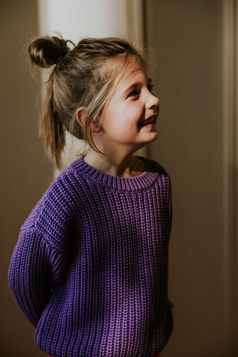 Chunky Knitted Sweater - AMETHYST