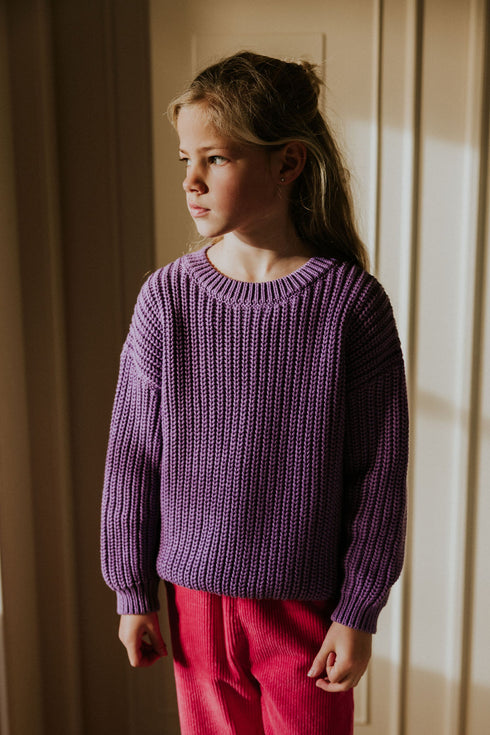 Chunky Knitted Sweater - AMETHYST