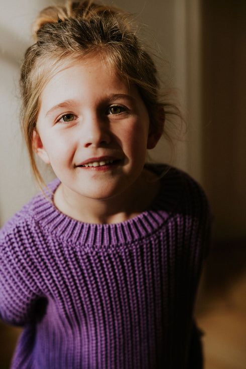 Chunky Knitted Sweater - AMETHYST
