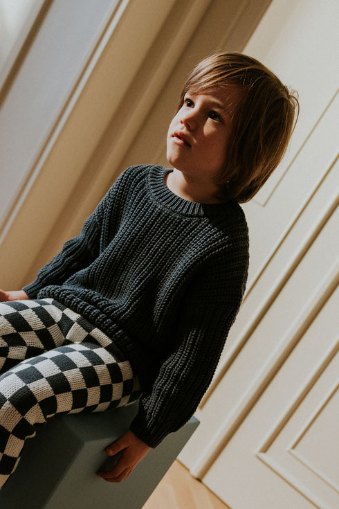 Chunky Knitted Sweater - CHARCOAL