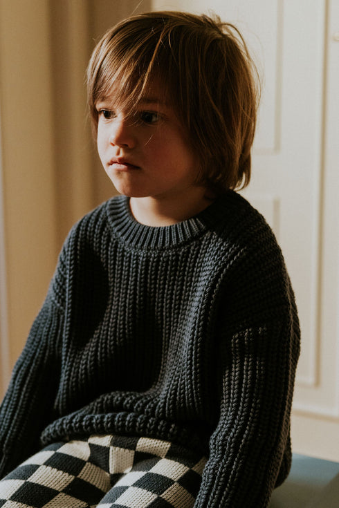 Chunky Knitted Sweater - CHARCOAL