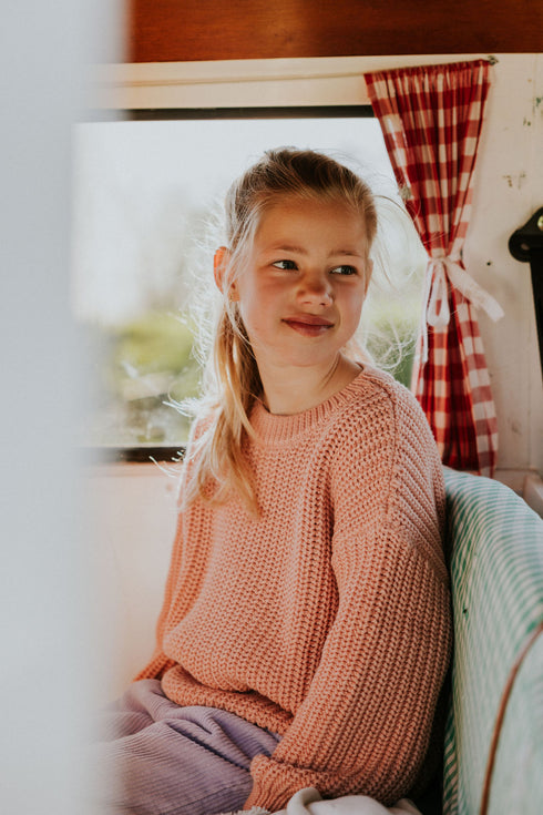 Chunky Knitted Sweater - CORAL PINK