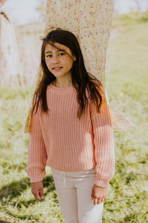 Chunky Knitted Sweater - CORAL PINK