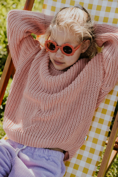 Chunky Knitted Sweater - CORAL PINK