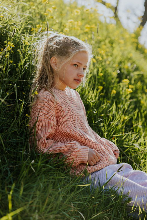 Chunky Knitted Sweater - CORAL PINK