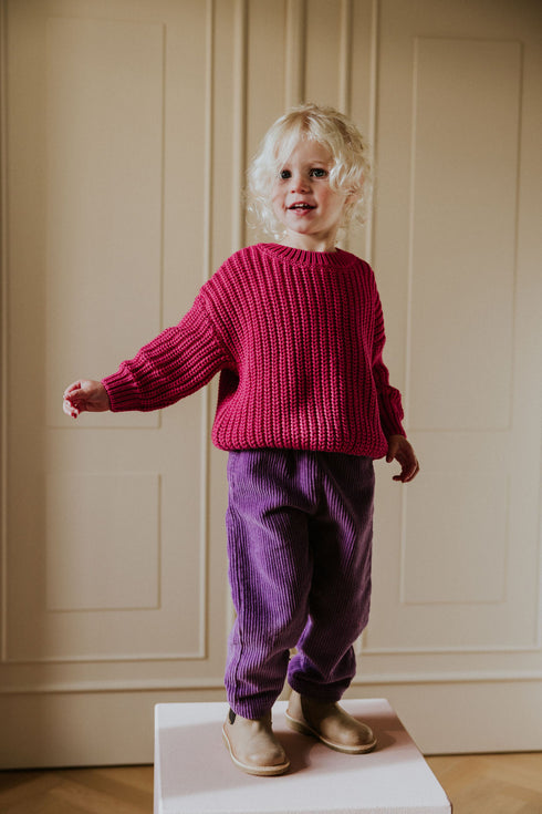 Chunky Knitted Sweater - FUCHSIA