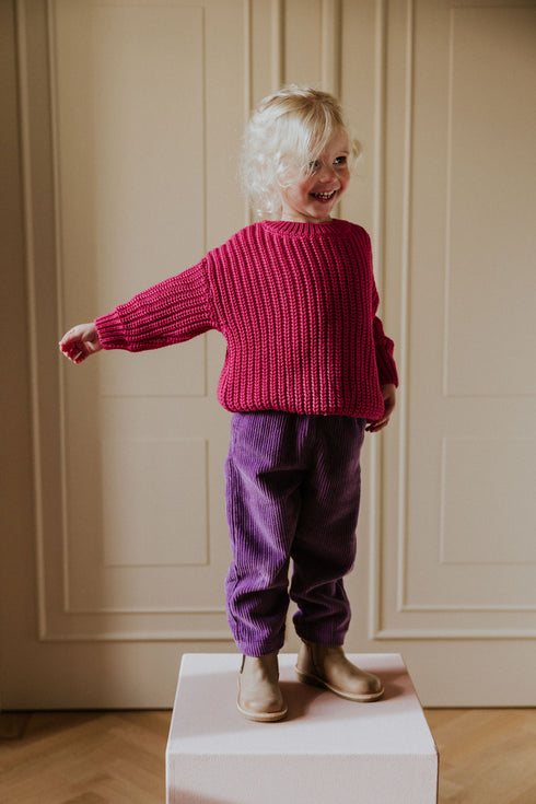 Chunky Knitted Sweater - FUCHSIA
