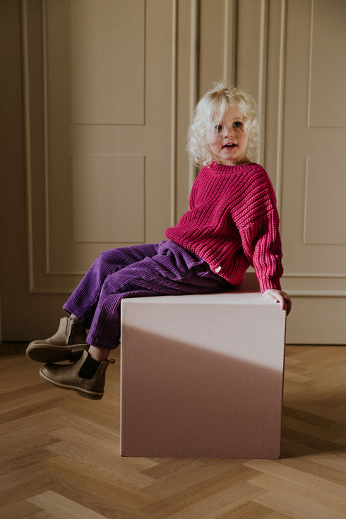 Chunky Knitted Sweater - FUCHSIA