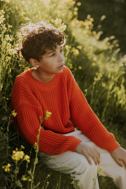 Chunky Knitted Sweater - PUMPKIN