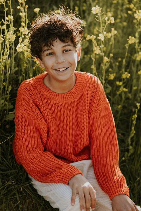 Chunky Knitted Sweater - PUMPKIN