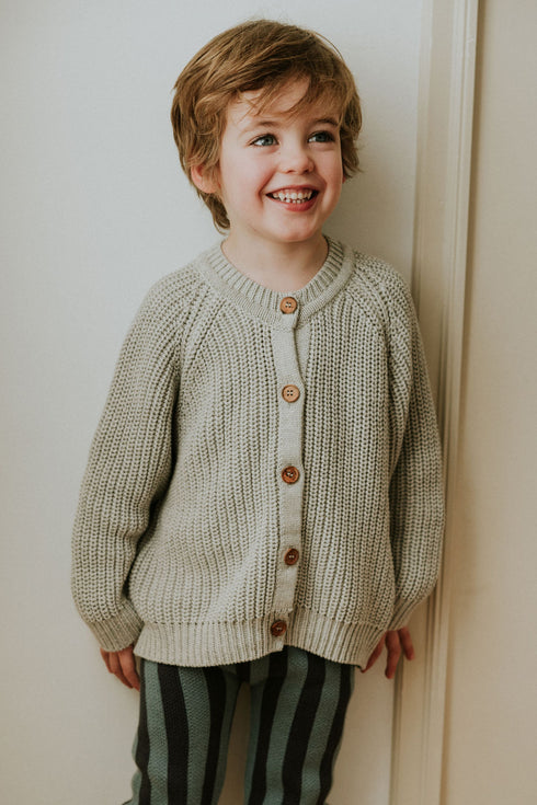 Raglan Cardigan - GREY MELANGE