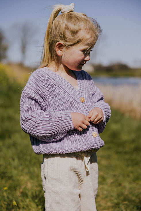 Chunky Knitted Cardigan - LILAC