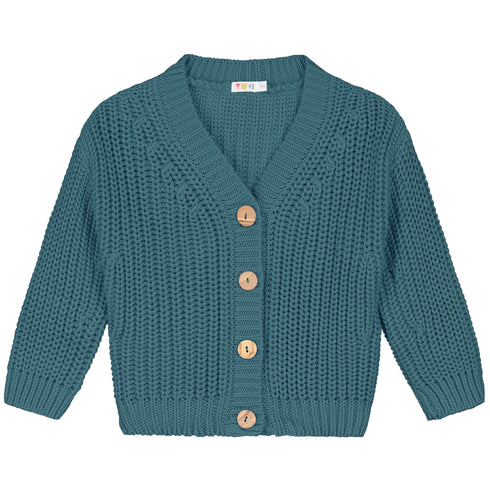 Chunky Knitted Cardigan - PETROL (PO)
