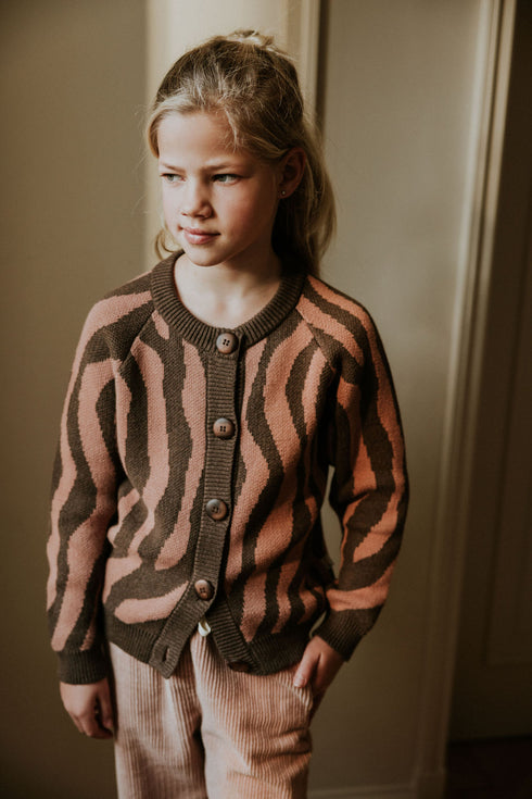 Raglan Cardigan - PINK ZEBRA
