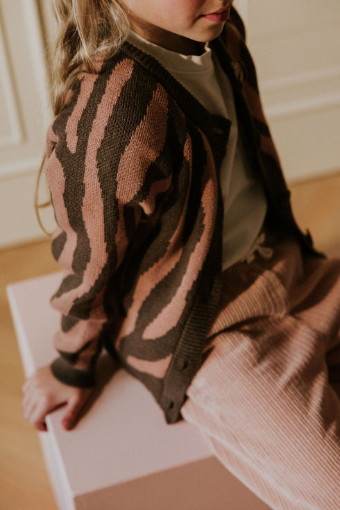 Raglan Cardigan - PINK ZEBRA