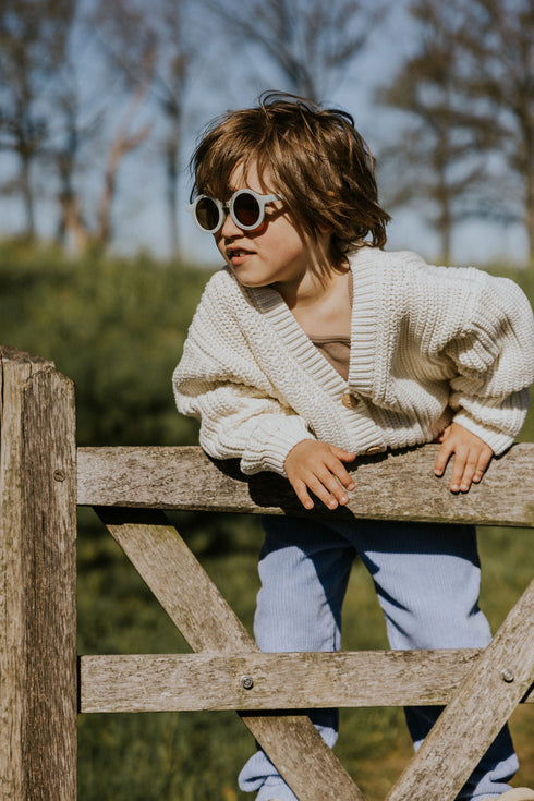 Chunky Knitted Cardigan - STONE WHITE
