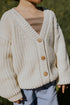 Chunky Knitted Cardigan - STONE WHITE