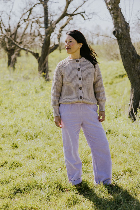 Balloon Sleeve Knitted WOMEN'S Cardigan - IVORY