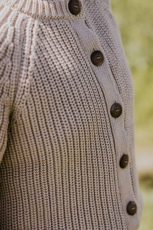 Balloon Sleeve Knitted WOMEN'S Cardigan - IVORY