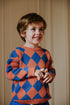 Checkered Knitted Sweater - COBALT