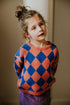 Checkered Knitted Sweater - COBALT