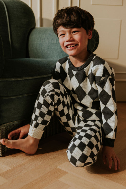 Checkered Knitted Sweater - CHECKMATE