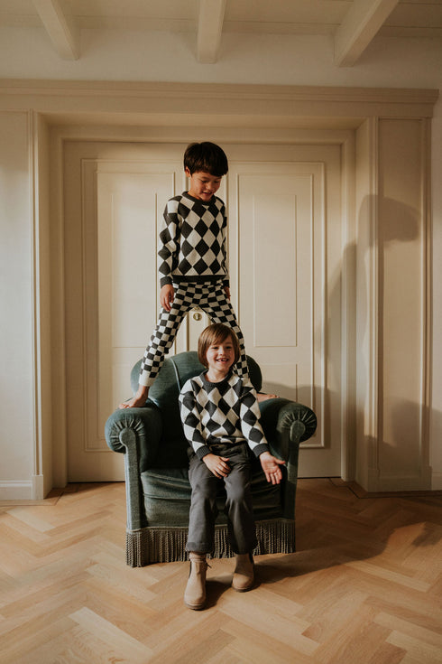 Checkered Knitted Sweater - CHECKMATE