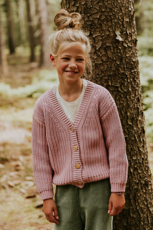 Chunky Knitted Cardigan - CREPE PINK (PO)