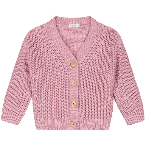 Chunky Knitted Cardigan - CREPE PINK (PO)