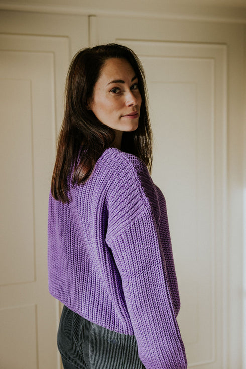 Chunky Knitted WOMEN'S Sweater - AMETHYST