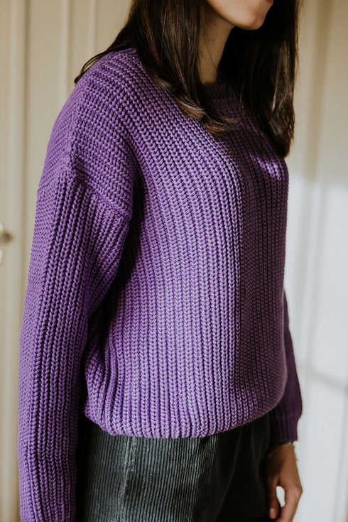 Chunky Knitted WOMEN'S Sweater - AMETHYST