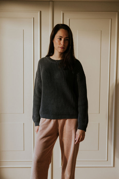 Chunky Knitted WOMEN'S Sweater - CHARCOAL