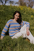 Chunky Knitted WOMEN'S Sweater - CORNFLOWER STRIPES