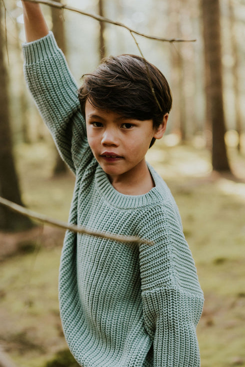 Chunky Knitted Sweater - EUCALYPTUS