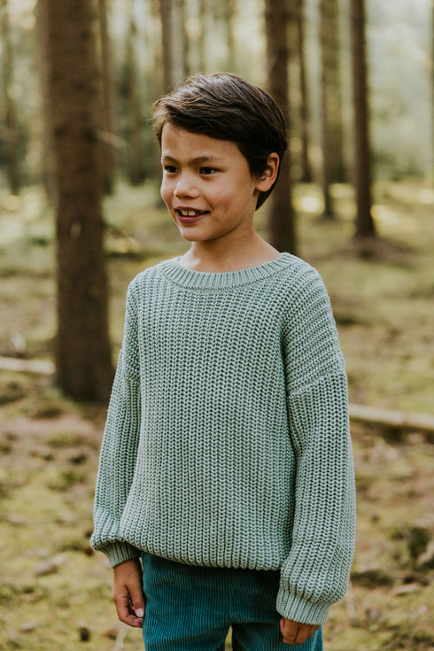 Chunky Knitted Sweater - EUCALYPTUS