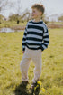 Stripes Knitted Sweater - BLUE BIRD