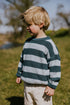 Stripes Knitted Sweater - BLUE BIRD