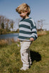 Stripes Knitted Sweater - BLUE BIRD