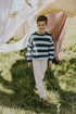 Stripes Knitted Sweater - BLUE BIRD