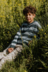Stripes Knitted Sweater - BLUE BIRD