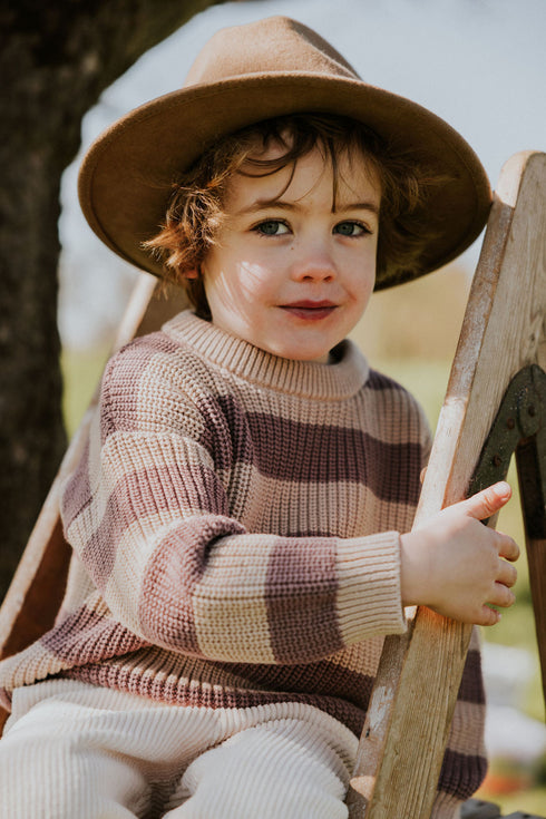 Stripes Knitted Sweater - DOVE